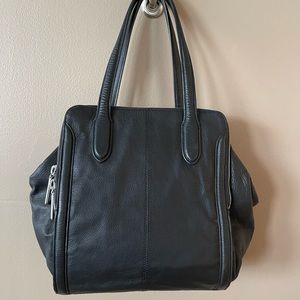 Liebeskind Berlin Leather BLK hand bag, large middle section, 2 side sections